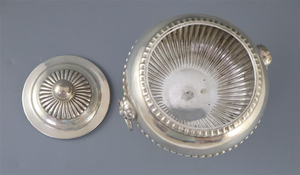 An early 19th century Anglo-Indian demi-fluted silver circular vegetable tureen and cover, by Robert Gordon, Madras,